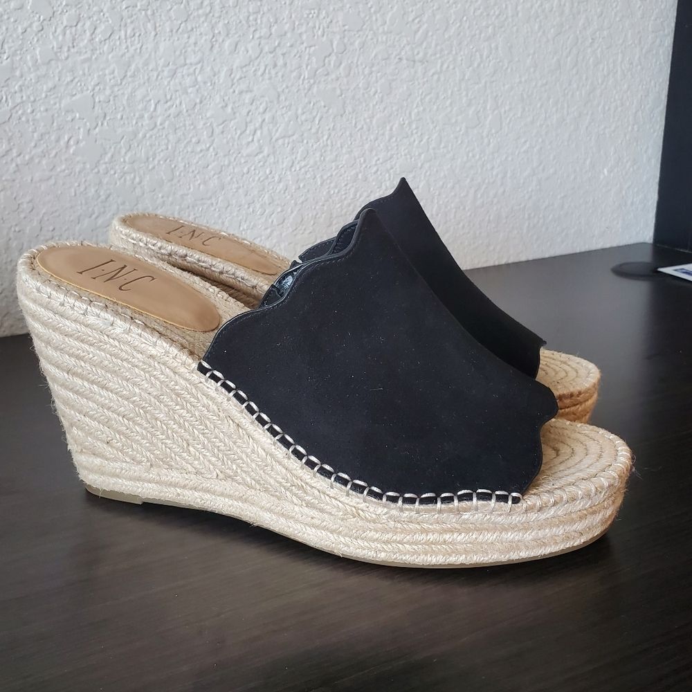 I.N.C. | Camille Black Slide Espadrille Wedge Sandal | Size 11